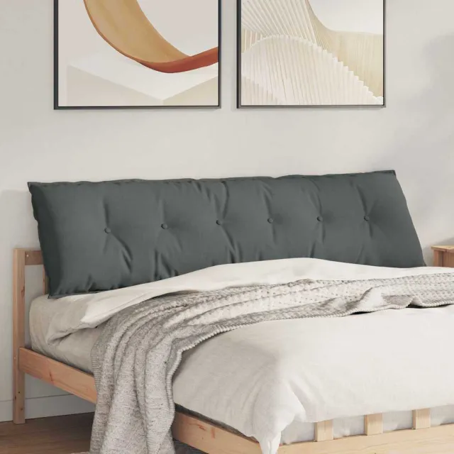 vidaXL Rugkussen Donkergrijs 180 x 50 x 19 cm Stof