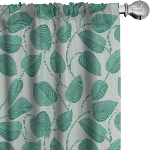 ABAKUHAUS Botanische Gordijnen – Flourish groen – 2x75x245 cm Weises Grün Seafoam