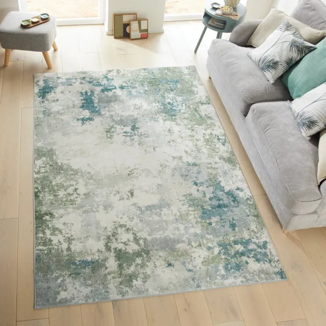 Concept Looms Liberty LIB109 Seafoam Vloerkleed - Veelkleurig,Groen - Rechthoekig - Polyester - Woonkamer, Eetkamer, Slaapkamer, Keuken - Abstract - Wasbaar, Modern