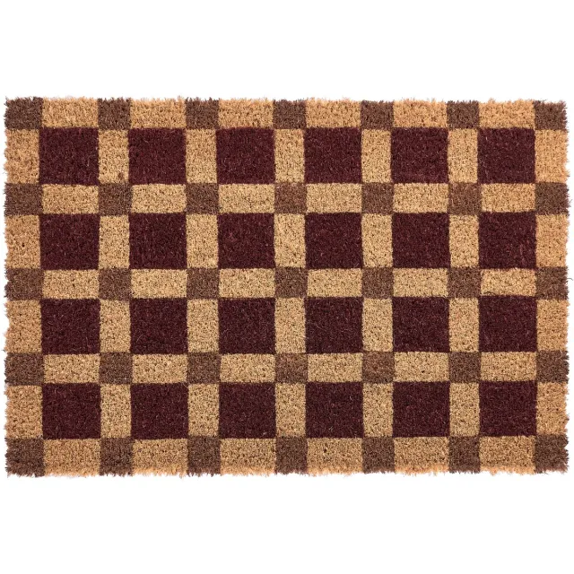 Beliani VILLASIS - Deurmat - Beige/Rood - 40 x 60 cm - PVC