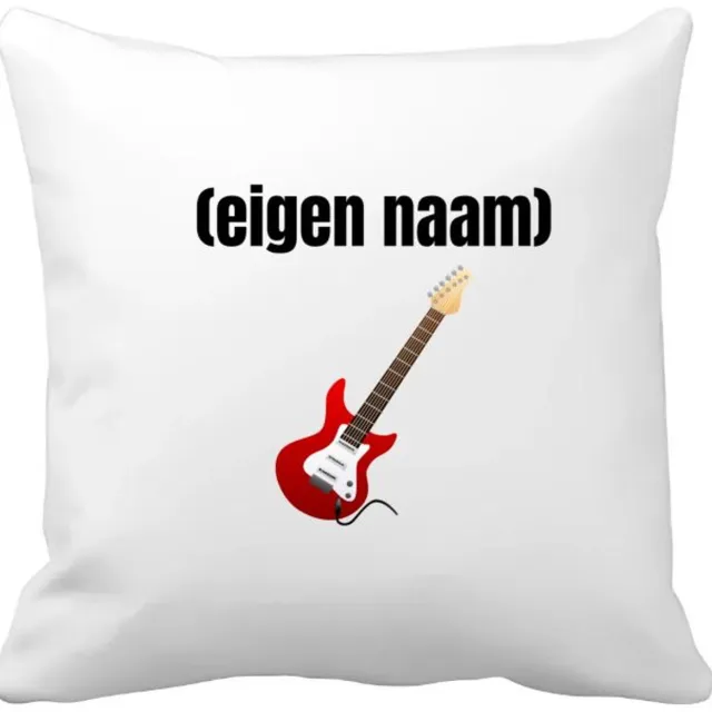 Akyol rode elektrische gitaar met eigen naam Kussen hoes - Gitaar - muziek liefhebbers - gitaristen - gitaarliefhebbers - verjaardag - cadeau - kado - 40 bij 40 cm Multicolor