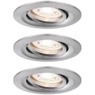 Paulmann Inbouwspot Led Nova Mini Kantelbaar Ijzer 3x4w Staal geborsteld