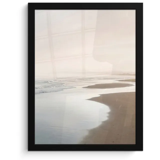 FrameYourWall Poster in lijst - Fotolijst 30x40 cm - Posters - Kustlijn - Strand - Oceaan - Posterlijst zwart - Decoratie - Wanddecoratie woonkamer - Muurdecoratie slaapkamer