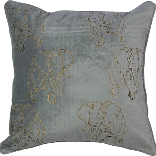 Mars & More sierkussen olifant - fluweel grijs - 45 x 45 cm