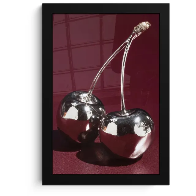 FrameYourWall Poster in lijst - Fotolijst 20x30 cm - Posters - Kersen - Glanzend - Bordeaux - Posterlijst zwart - Decoratie - Wanddecoratie woonkamer - Muurdecoratie slaapkamer