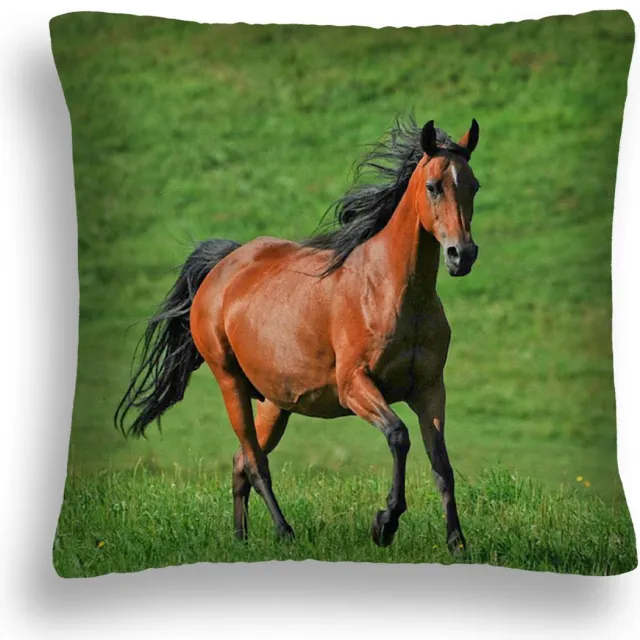 WENECJA.PL Decoratieve Kussenhoes met Vulling - Paardenmotief 70x80 cm Multicolor
