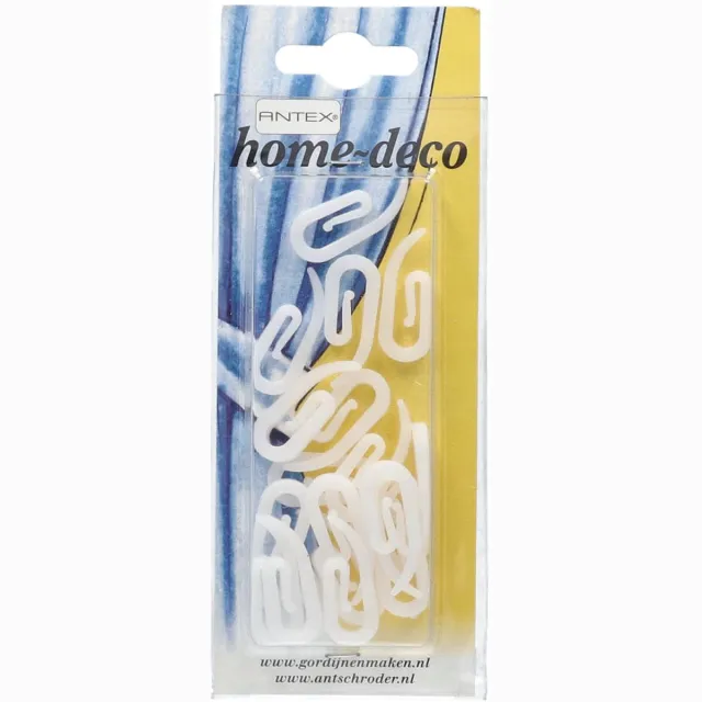 Antex Home Deco Rimpelhaak Kunststof 20 stuks wit