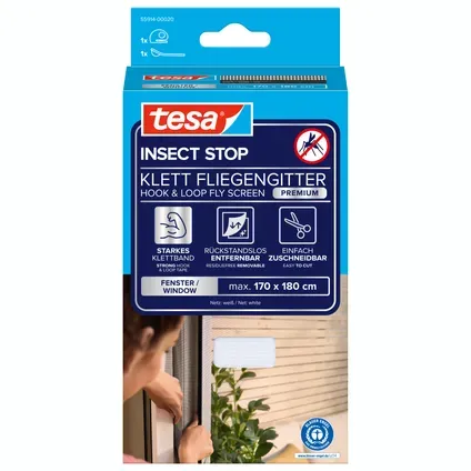Tesa Raamhor Insect Stop - 170x180cm - Wit - (textiel)