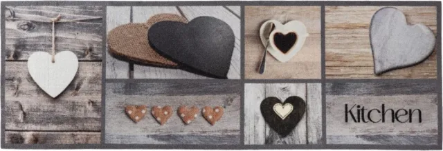 MD-Entree MD Entree - Keukenloper - Vloerkleed - Machinewasbaar - Cook & Wash - Hearts Kitchen - 50 x 150 cm Meerkleurig