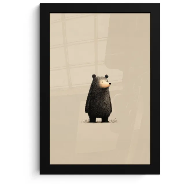 FrameYourWall Poster in lijst - Fotolijst 20x30 cm - Posters - Beer - Donkerbruin - Minimalistisch - Posterlijst zwart - Decoratie - Wanddecoratie woonkamer - Muurdecoratie slaapkamer