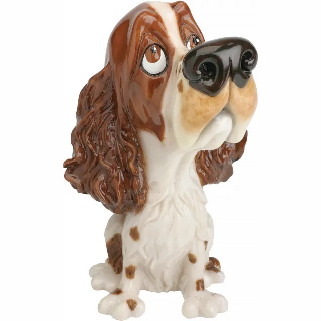 MadDeco ludiek beeldje Springer Spaniel pup - bruin - polystone - 13 cm hoog - onze kleine vriendjes zie foto