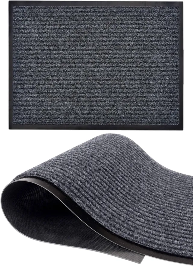 Luft Deurmat - Droogloopmat - Schoonloopmat - Voor binnen - 60 x 40cm - Anti slip - Zwart - Luft - Vloermat - Doormat Grijs/zwarte deurmat