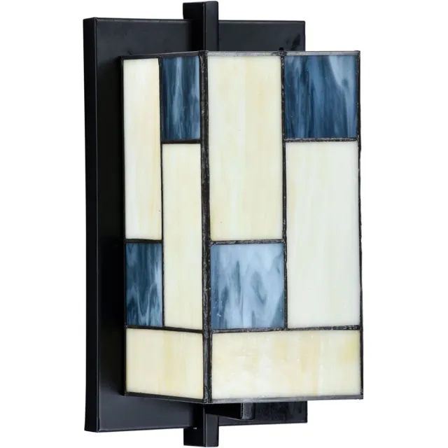 Coloured by Art Tiffany Wandlamp Mondriaan - Art Deco Trade Grijsblauw