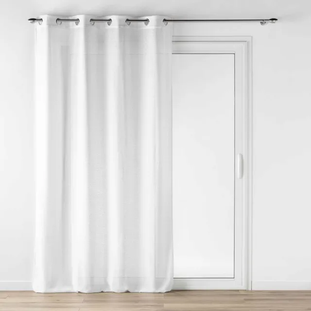 Douceur d intérieur Douceur d'intérieur - Vitrage met ringen en linnenlook LUOLINE, 140 x 280 cm Wit