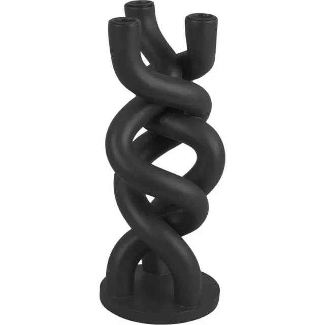 Present Time Kandelaar Twisted - Zwart - 13x31,4x13 cm - Modern,Scandinavisch
