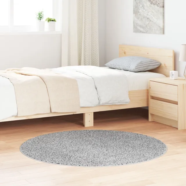 vidaXL Antislip - Shaggy - Tapijt - Grijs - 120 - x - 120 - cm - PP