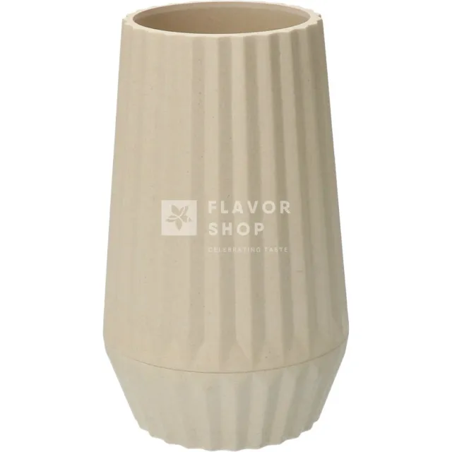 Point-Virgule geribbelde vaas uit bamboevezel gebroken wit ø 9.2cm H 15.2cm