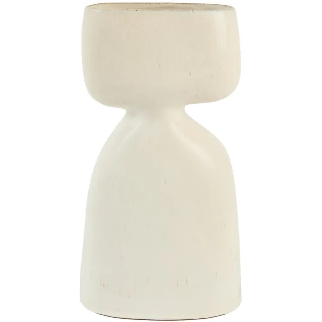 Light & Living Vaas Davito - Crème - 22.5x14x41cm - Keramiek - Japandi - Bloemenvaas - Woondecoratie - Decoratieve vaas voor woonkamer of slaapkamer Wit