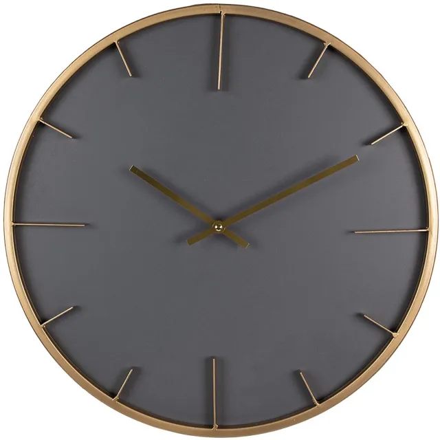 Clayre & Eef Wandklok Ø 45 cm Grijs MDF