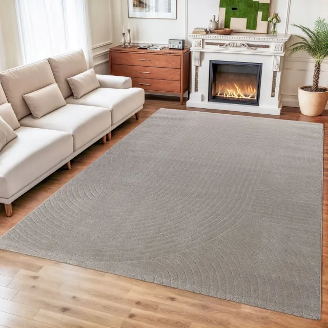 Muratap Vivant Japandi Art - Vloerkleed Laagpolig Effen - Beige- 240x340 CM Creme