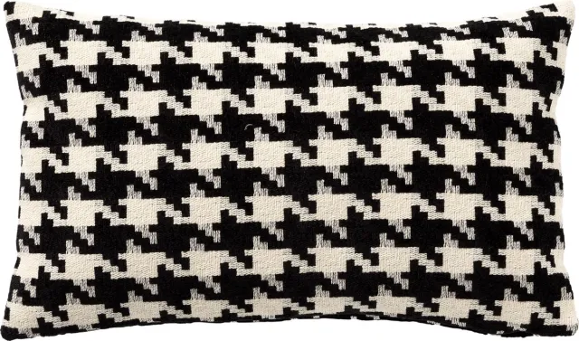 Hoii CHARLOTTE | sierkussen 30x50 cm | Raven | zwart | wit | Hoii | met duurzame kussenvulling