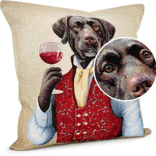 ANRO Labrador Sierkussen 45x45 cm - Jacquard gobelin Beige