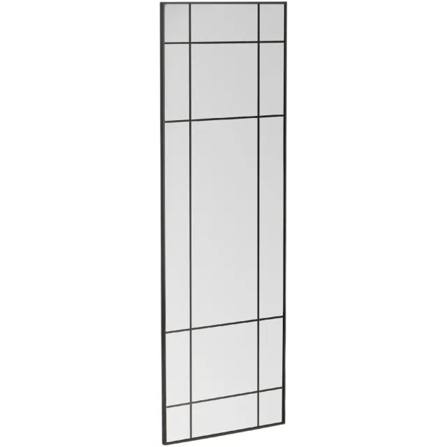 Nest of Nora Wandspiegel met vakverdeling - Dun metalen frame - Zwart