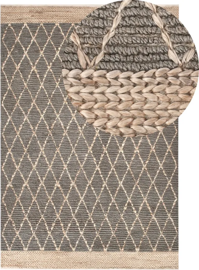 Beliani TELLIKAYA - Loper vloerkleed - Grijs - 200 x 300 cm - Jute