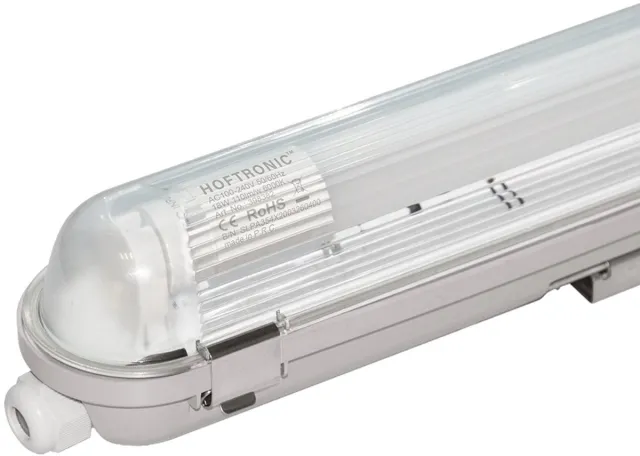 HOFTRONIC LED TL Armatuur 120cm - IP65 waterdicht - Flikkervrij - Koppelbaar - 6000K Daglicht wit - 18W 2520lm (140lm/W) - Vervangt 64 Watt - Incl. LED buis - T8 (G13) fitting
