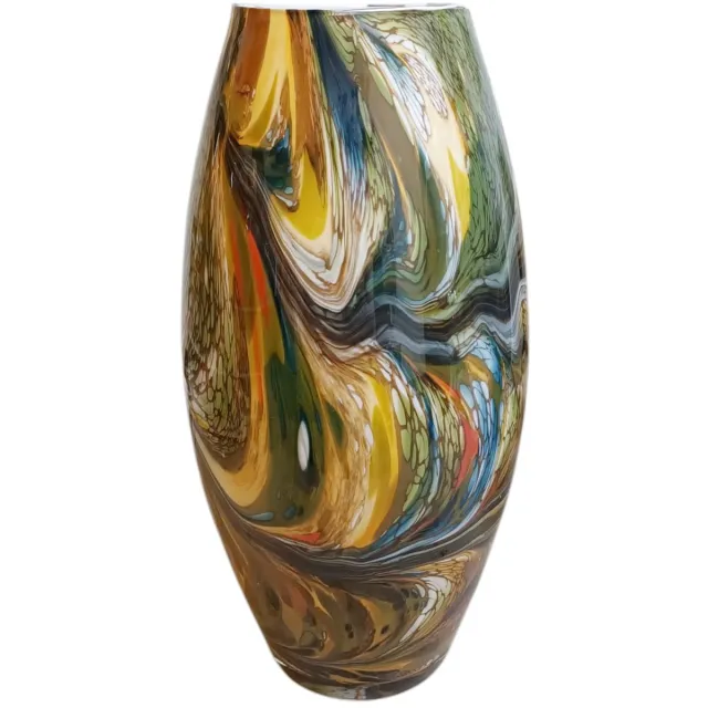 Terroso Jungle - Vaas - Glas, Handmade Mixed Colours, Hoogte 34 cm