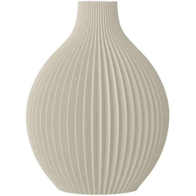 Layvo JALEN Vaas - Crème - D20 x H25 cm - droogbloemen vaas - japandi - gerecycled plastic