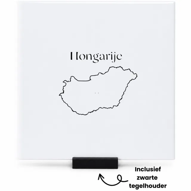 Hacebo Hongarije tegeltje met tegelhouder - Piloot - Toeristen - tegeltjes met tekst - Must go - Hungary travel guide - Accessoires - Cadeau - Gift - Geschenk - spreuktegels - 15x15 CM Wit