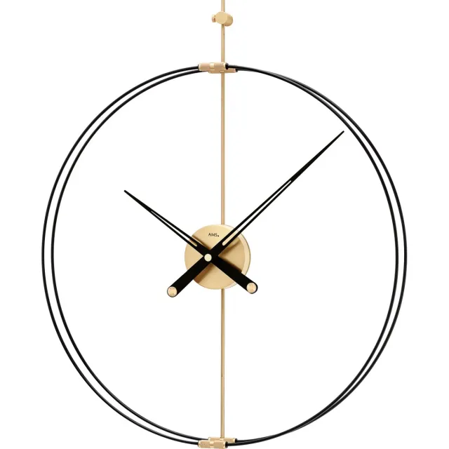 AMS 9655 Wandklok Zwart en Goud
