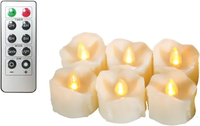 Warmara Theelichtjes op Batterijen - LED Theelichtjes - Kaarsjes - Ambver - 4cm x 4cm x 5cm Amber