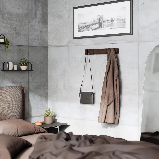 Umbra kapstok,mobiel Kledingrek,voor kleding,jassen,hoeden, tassen - Coat Rack Wall - Wall Coat Rack_‎50.8 x 3.1 x 6.5 cm