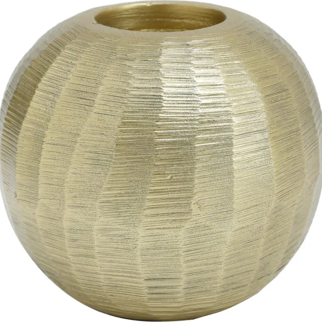 PTMD COLLECTION PTMD Kikie Gold aluminium candle holder sphere S SET van 2 Goud