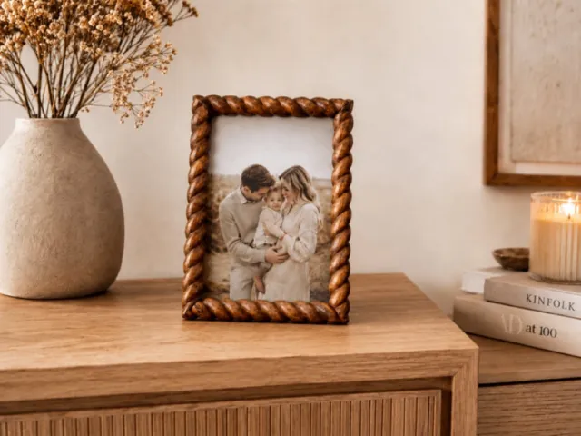 House of Nature Mango houten fotolijst - Nostalgische foto houder - 13 x 18 cm Bruin