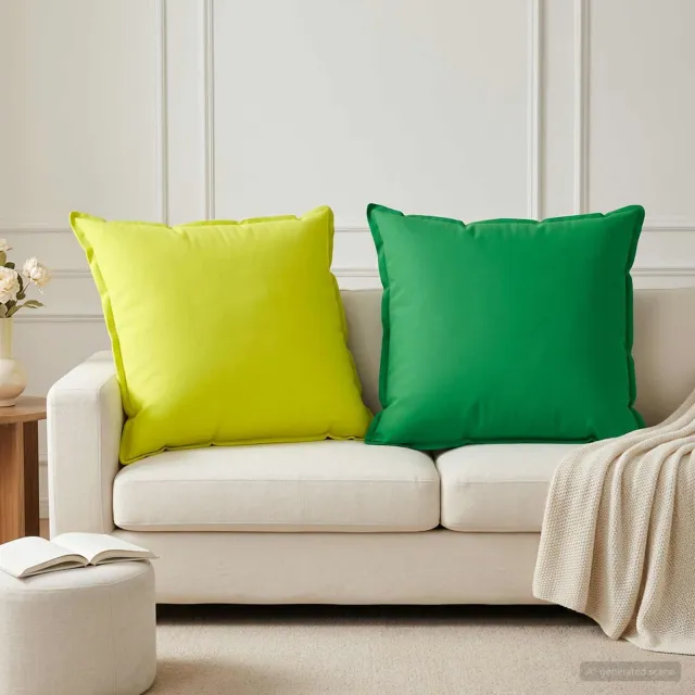 vidaXL Plaid kussen 2 st HOUTEN Groen 65 x 65 cm Polyester