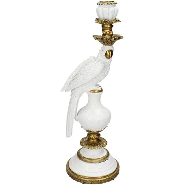 HD Collection Kandelaar Vogel Wit 40x13x15cm Multi