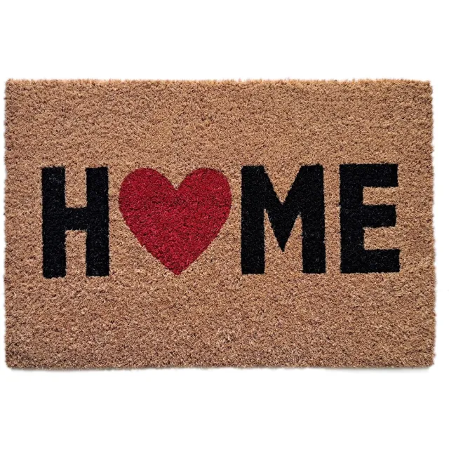 Kadirelli Kokosmat Naturel Home - 60x40cm - Deurmat Kokos - Schoonloopmat - Deurmatten met tekst