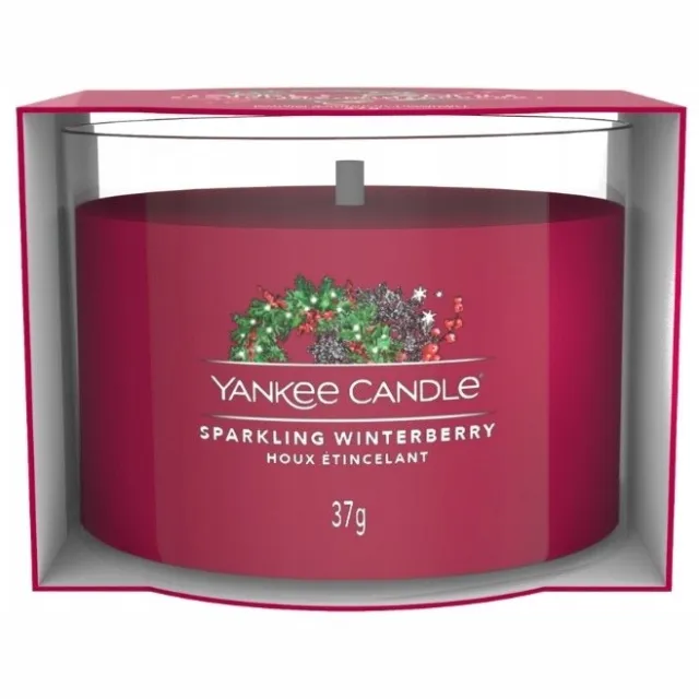 Yankee Candle Filled Votive - Sparkling Winerberry - 10 branduren - 1 stuk Rood
