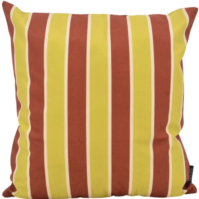 NOVÉE Riviera Stripe Groen/Roest Kussenhoes | 45 x 45 cm | Katoen/Polyester