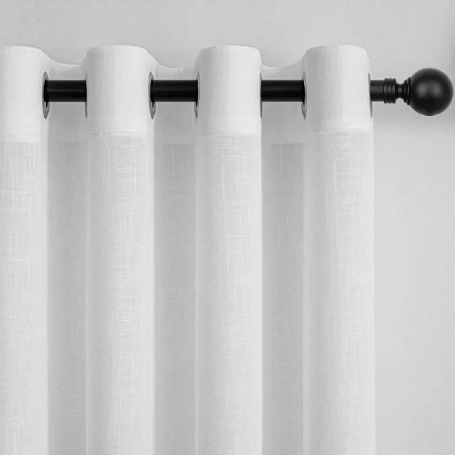 Unyqoos Set van twee witte semi-transparante gordijnen voor moderne woonkamer