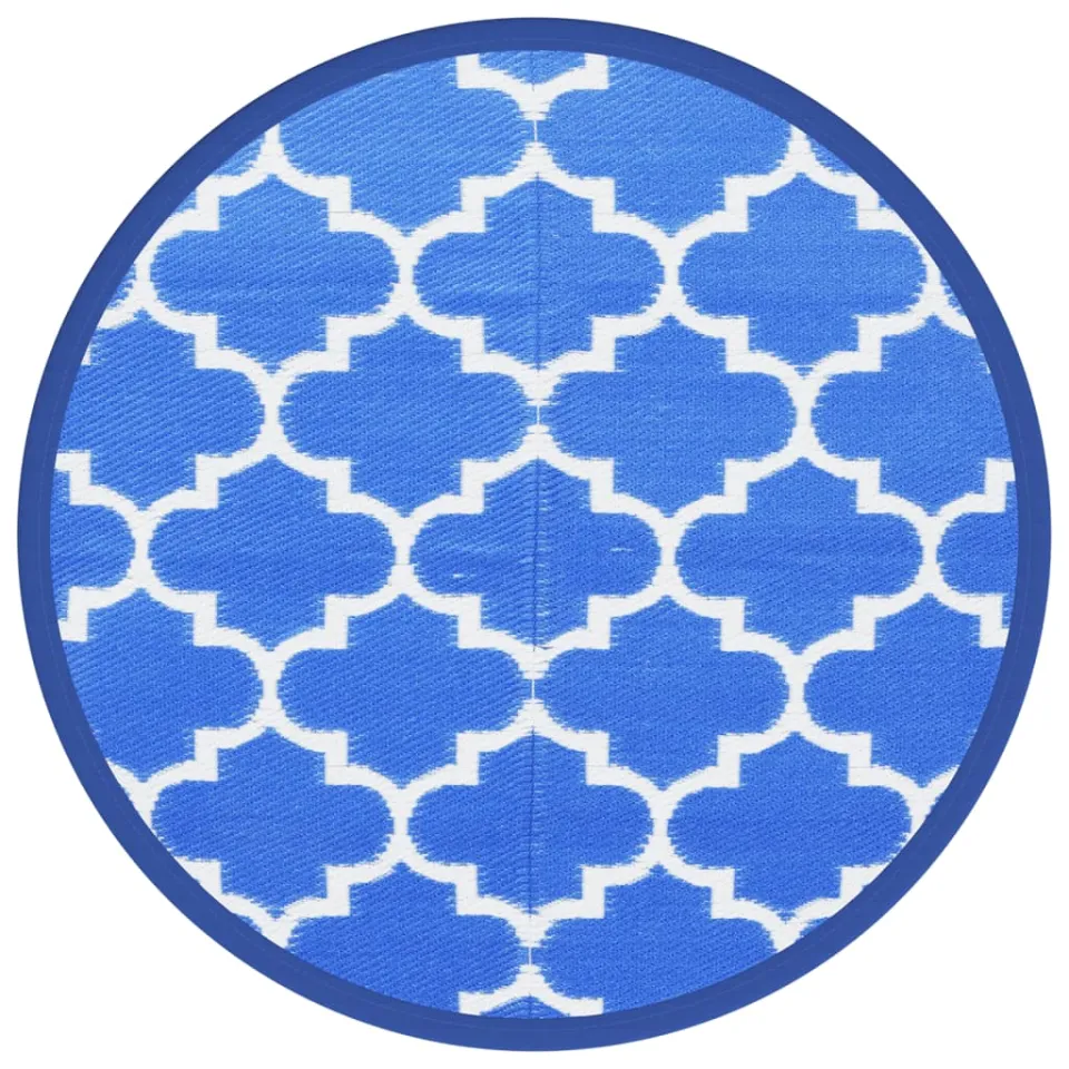 vidaXL Buitenkleed ARAKIL Ø160 cm polypropeen blauw