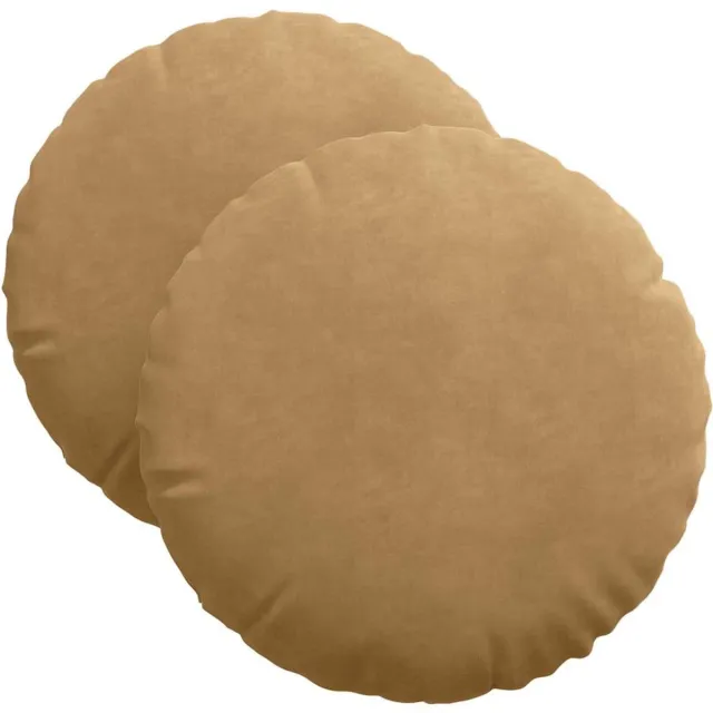 vidaXL Zitkussens - 2 - st - Fluweel - Bruin - Diam. - 40 - x - 13 - cm