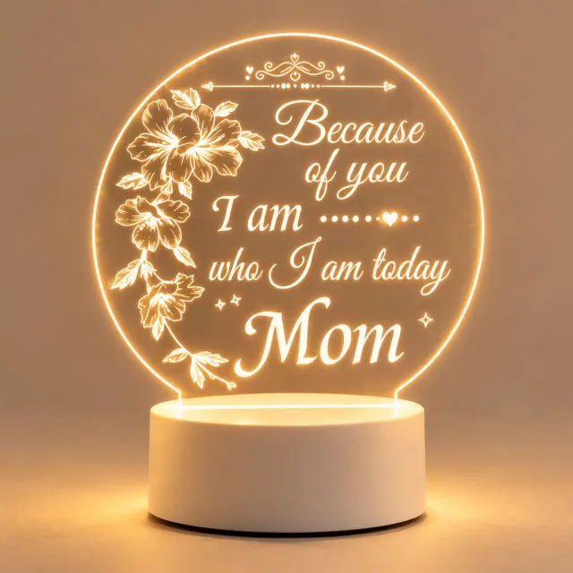 Nina's Giftshop Nina’s Giftshop® 3D Nachtlamp Mama – Cadeau voor Mama – Moederdag Cadeau – Sfeerlamp – Cadeau voor Haar – Verjaardag Model 2 - Moederdag