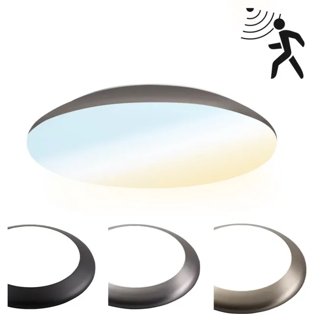 HOFTRONIC LED Bulkhead - Bewegingssensor - Ø25 cm - 12 watt - 1300 Lumen - 3 Lichtkleuren - CCT Switch - IP65 Waterdicht - IK10 - Wit - Plafondlamp