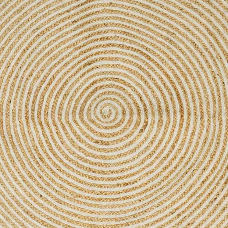 vidaXL Gebied Tapijt Natuurlijk en Wit 240 x 340 cm Jute, foto 2