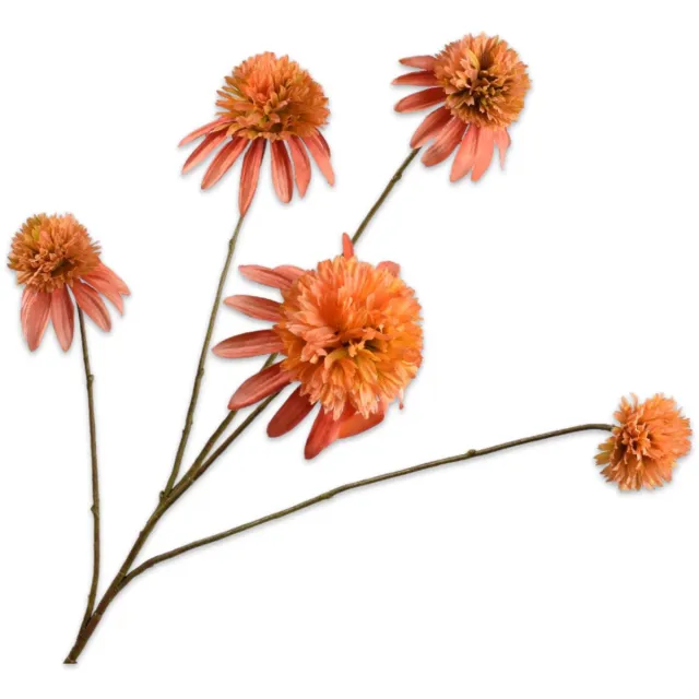 Silk-ka Kunstbloem-Zijde Bloem Rudbeckia Tak Zalm 90 cm