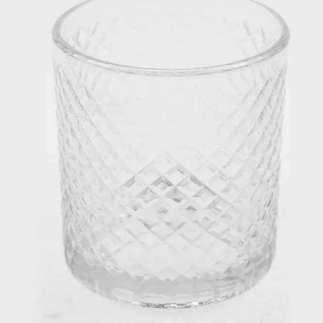 Meander Windlicht/ glas pointdiamant Ø7x8cm Zie foto